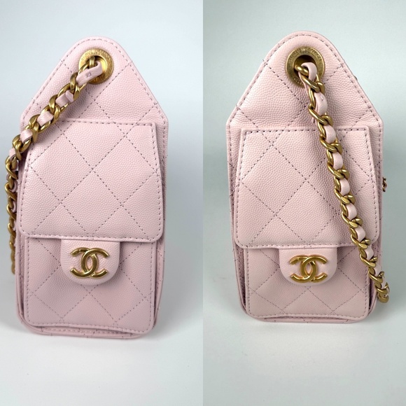 New CHANEL 25 Mini Pink Quilted Caviar Leather Shoulder Bag - Picture 6 of 12